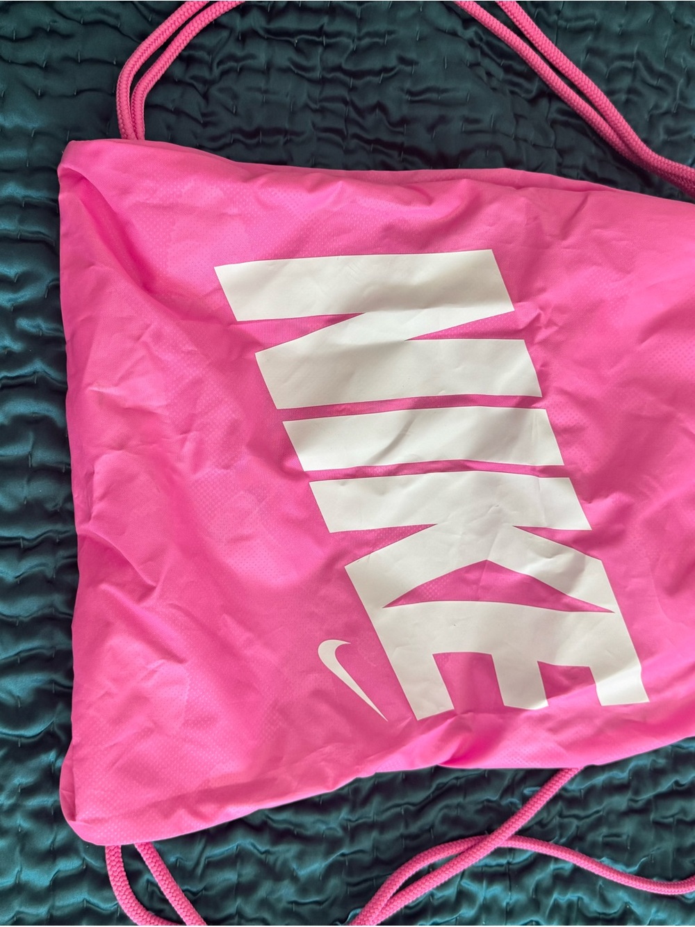 With tag Nike Pink Drawstring with White Logo backpack